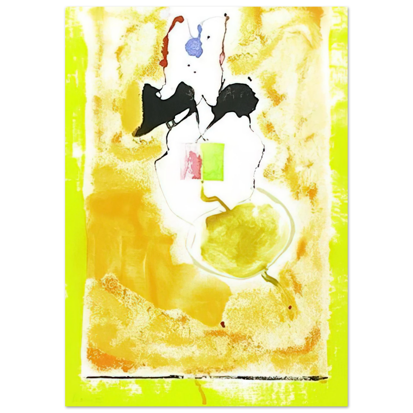 Helen Frankenthaler - Solar Imp - 2001 Wall art - 20x25 cm / 8x10 inches - Premium Wooden Framed Poster With Fine Art Paper-canvas - Black frame