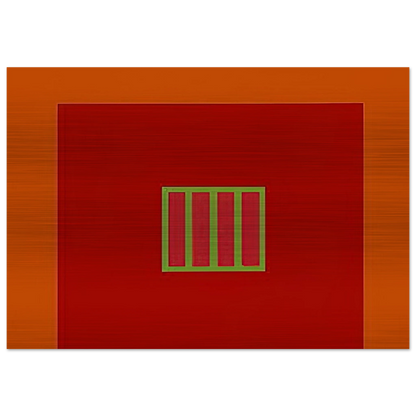 Day-Glo Prison - 1982 - Peter Halley Brushed Aluminum Print - 70x100 cm / 28x40 inches | Peter Halley Aluminum Print | Peter Halley Prints