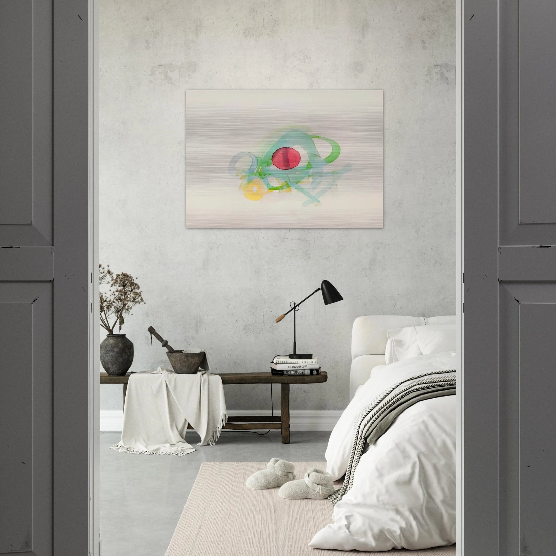 UNTITLED RED GREEN YELLOW AND BLUE - Luis Feito Brushed Aluminum Print - 70x100 cm / 28x40 inches | Luis Feito Aluminum Print | Luis Feito Prints