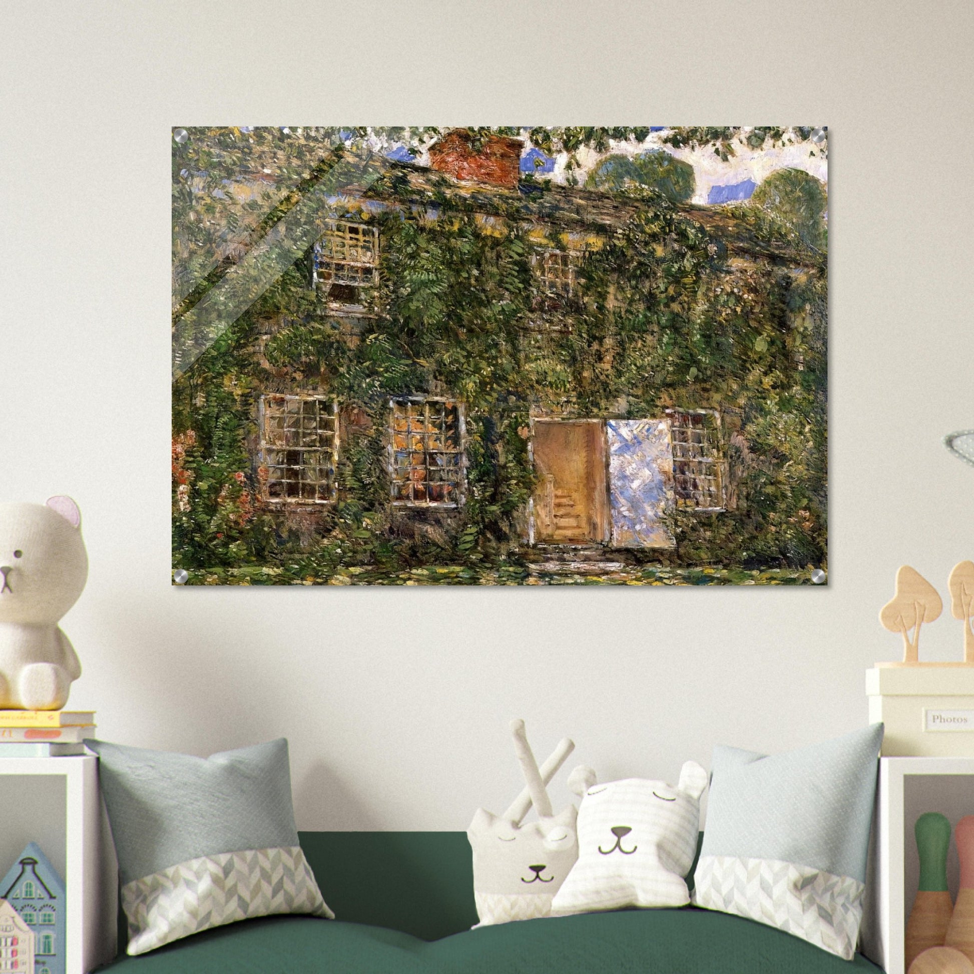 Home Sweet Home Cottage, East Hampton - Childe Hassam Acrylic Print - 70x100 cm / 28x40″ inches