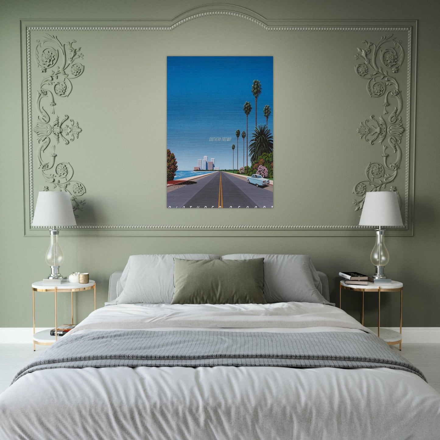 Southern Freeway Pictured Resort - Hiroshi Nagai Brushed Aluminum Print - 70x100 cm / 28x40 inches | Hiroshi Nagai Aluminum Print | Hiroshi Nagai Prints