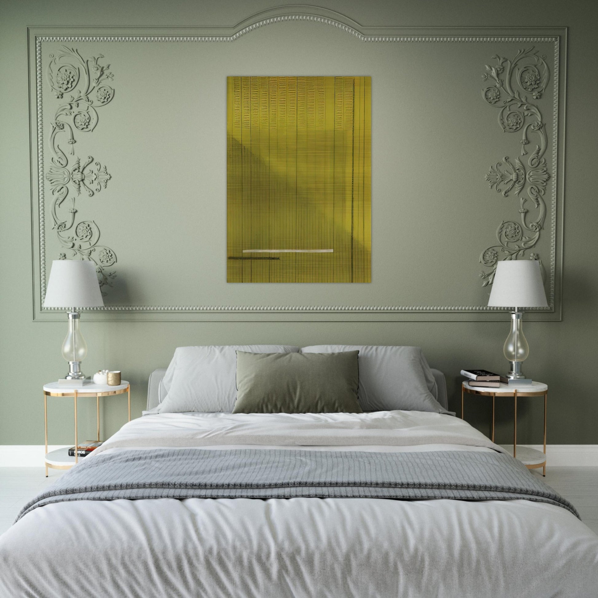 Grigio  Giallo Gray and Yellow - 1966 - Bice Lazzari Brushed Aluminum Print - 70x100 cm / 28x40 inches | Bice Lazzari Aluminum Print | Bice Lazzari Prints