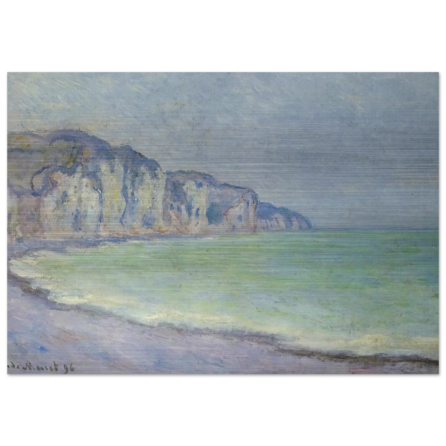 Cliff at Pourville 2 - claude monet Brushed Aluminum Print - 70x100 cm / 28x40 inches | claude monet Aluminum Print | claude monet Prints