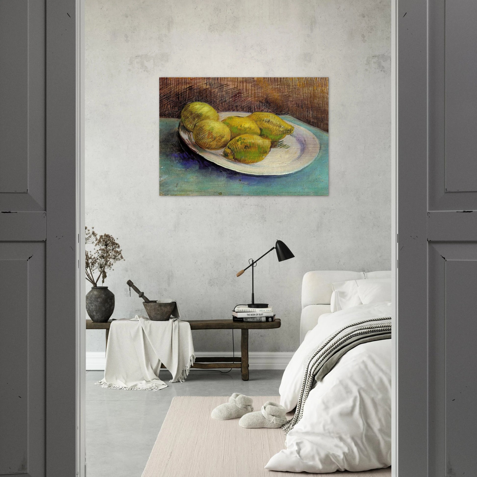 Still Life with Lemons on a Plate - Vincent van Gogh Brushed Aluminum Print - 70x100 cm / 28x40 inches | Vincent van Gogh Aluminum Print | Vincent van Gogh Prints