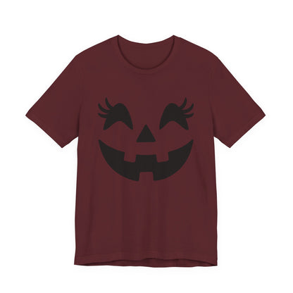 Jack-o'-lantern Gezicht Pompoen Wimpers Halloween Vrouwen Meisjes T-Shirt
