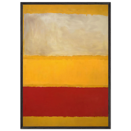 No 13 White Red on Yellow - Mark Rothko 70x100 cm / 28x40 inches Framed Art Print – Black Wooden Frame