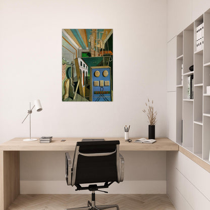 METAPHYSICAL INTERIOR WITH BISCUITS 1916 - Giorgio de Chirico Brushed Aluminum Print - 70x100 cm / 28x40 inches | Giorgio de Chirico Aluminum Print | Giorgio de Chirico Prints