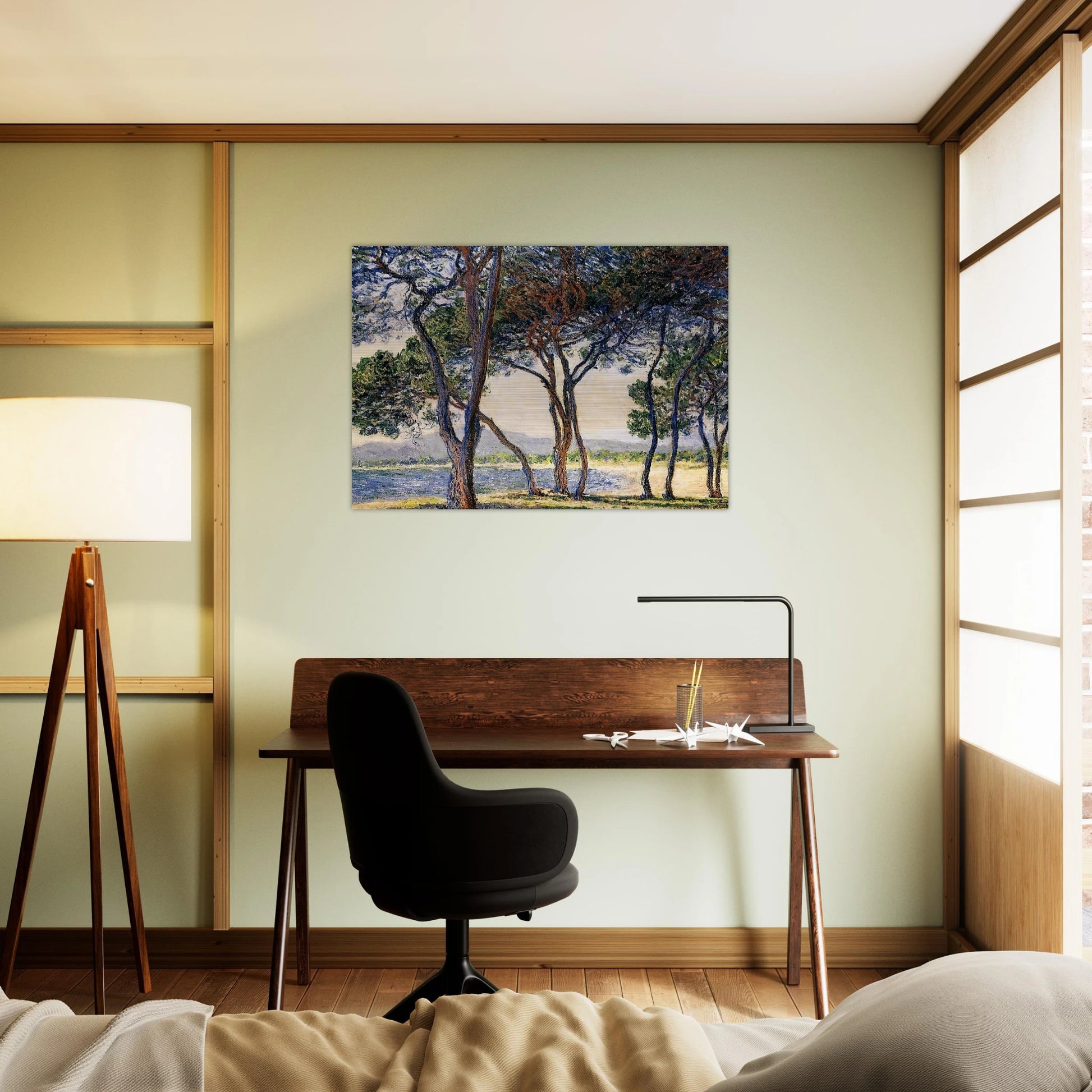 Trees by the Seashore at Antibes - claude monet Brushed Aluminum Print - 70x100 cm / 28x40 inches | claude monet Aluminum Print | claude monet Prints