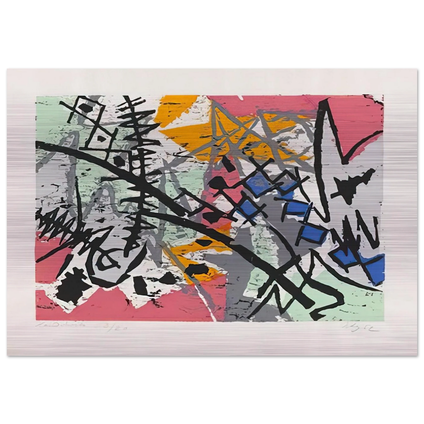 Farbholzschnitt 1952-4 - 1952 - Ernst Wilhelm Nay Brushed Aluminum Print - 70x100 cm / 28x40 inches | Ernst Wilhelm Nay Aluminum Print | Ernst Wilhelm Nay Prints