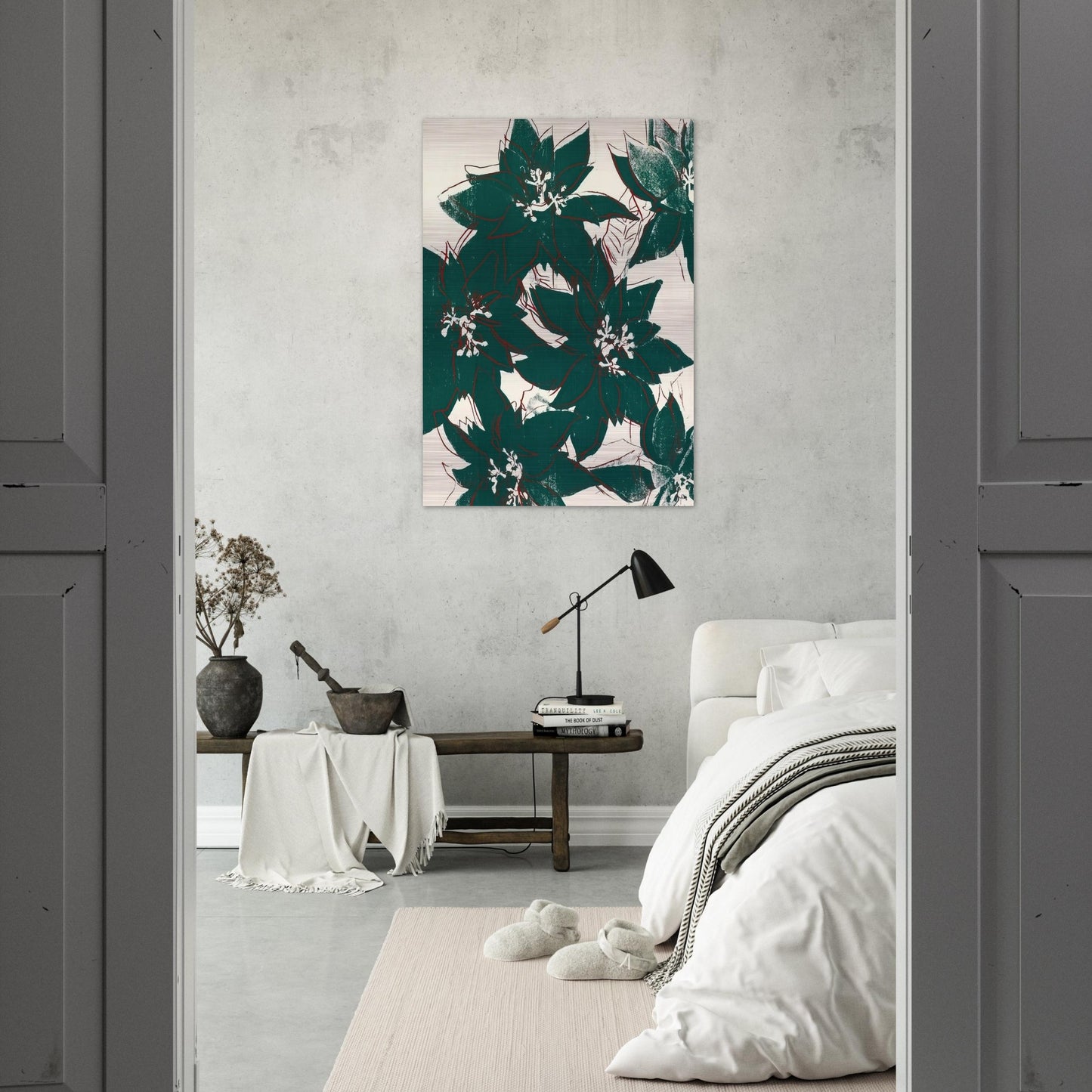 Poinsetta - Andy Warhol Brushed Aluminum Print - 70x100 cm / 28x40 inches | Andy Warhol Aluminum Print | Andy Warhol Prints
