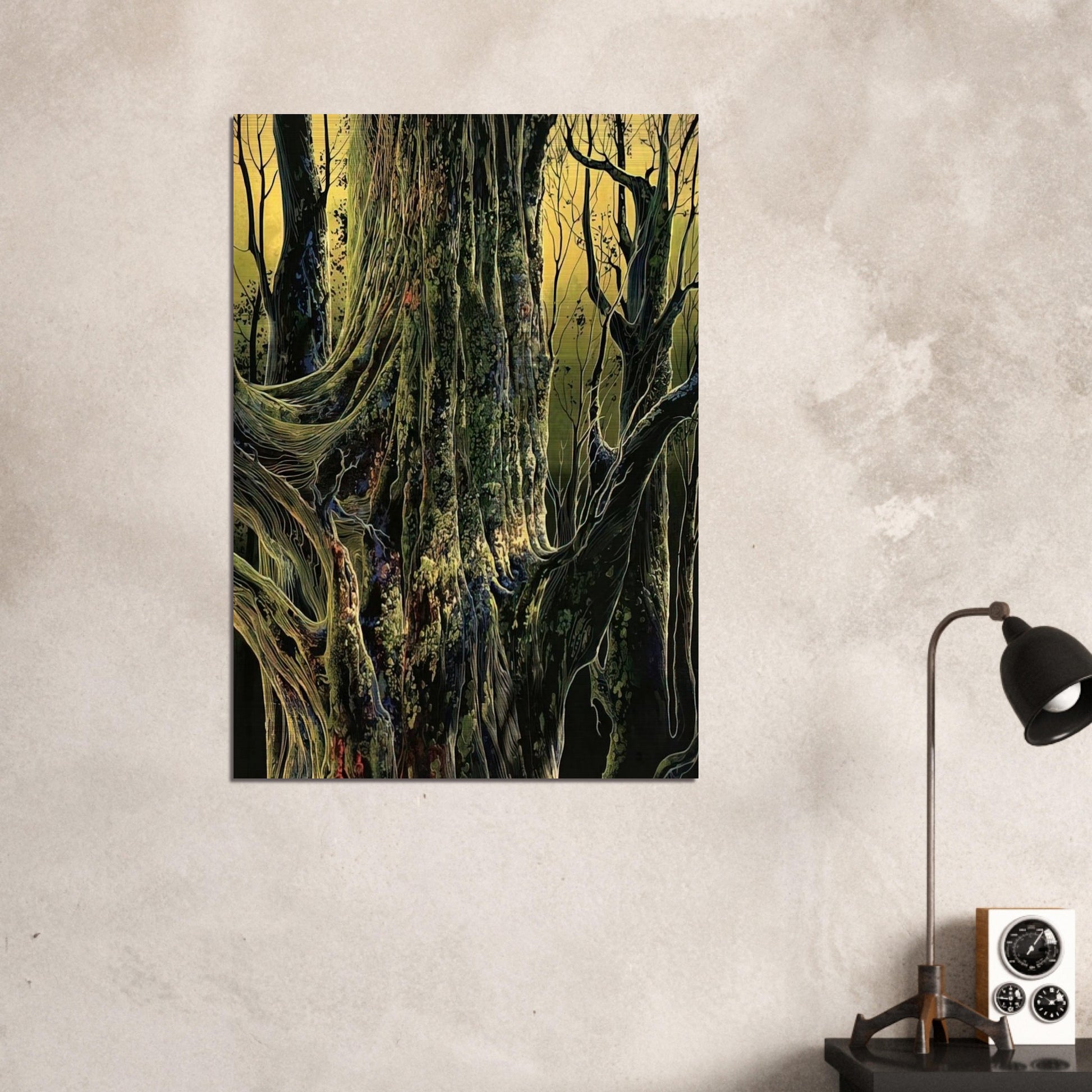 Ancient Tree - Eyvind Earle Brushed Aluminum Print - 70x100 cm / 28x40 inches | Eyvind Earle Aluminum Print | Eyvind Earle Prints