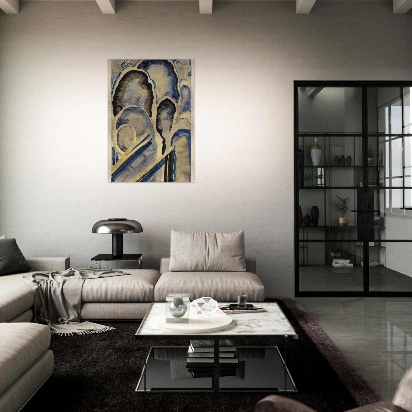 Blue-01 - Georgia O'Keeffe Brushed Aluminum Print - 70x100 cm / 28x40 inches | Georgia O'Keeffe Aluminum Print | Georgia O'Keeffe Prints