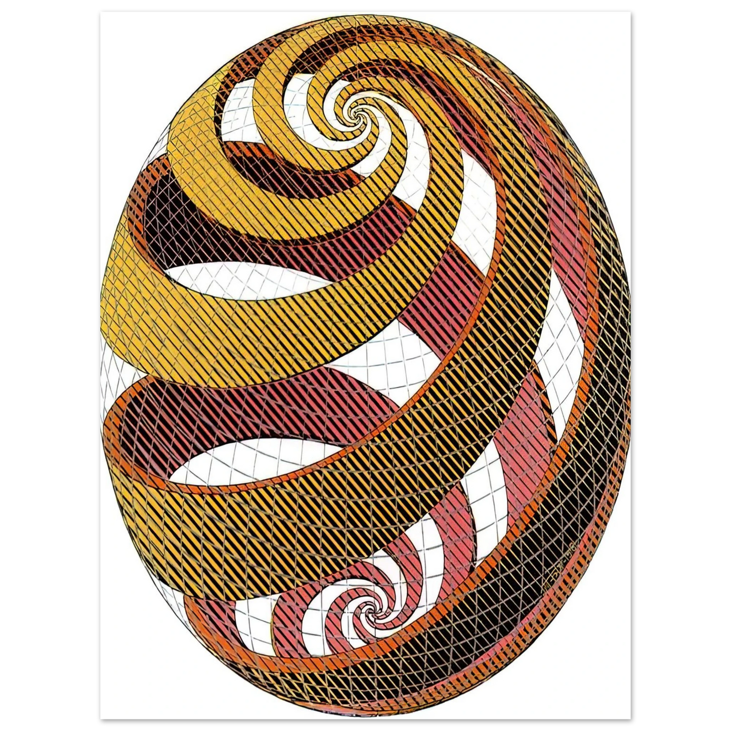 MC Escher - SPHERE SPIRALS Wall Art - 21x29.7 cm / 8x12" - Fine Art Poster-canvas - -