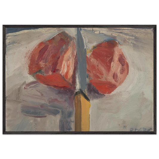 Tomato and Knife - Richard Diebenkorn 70x100 cm / 28x40 inches Framed Art Print – Black Wooden Frame