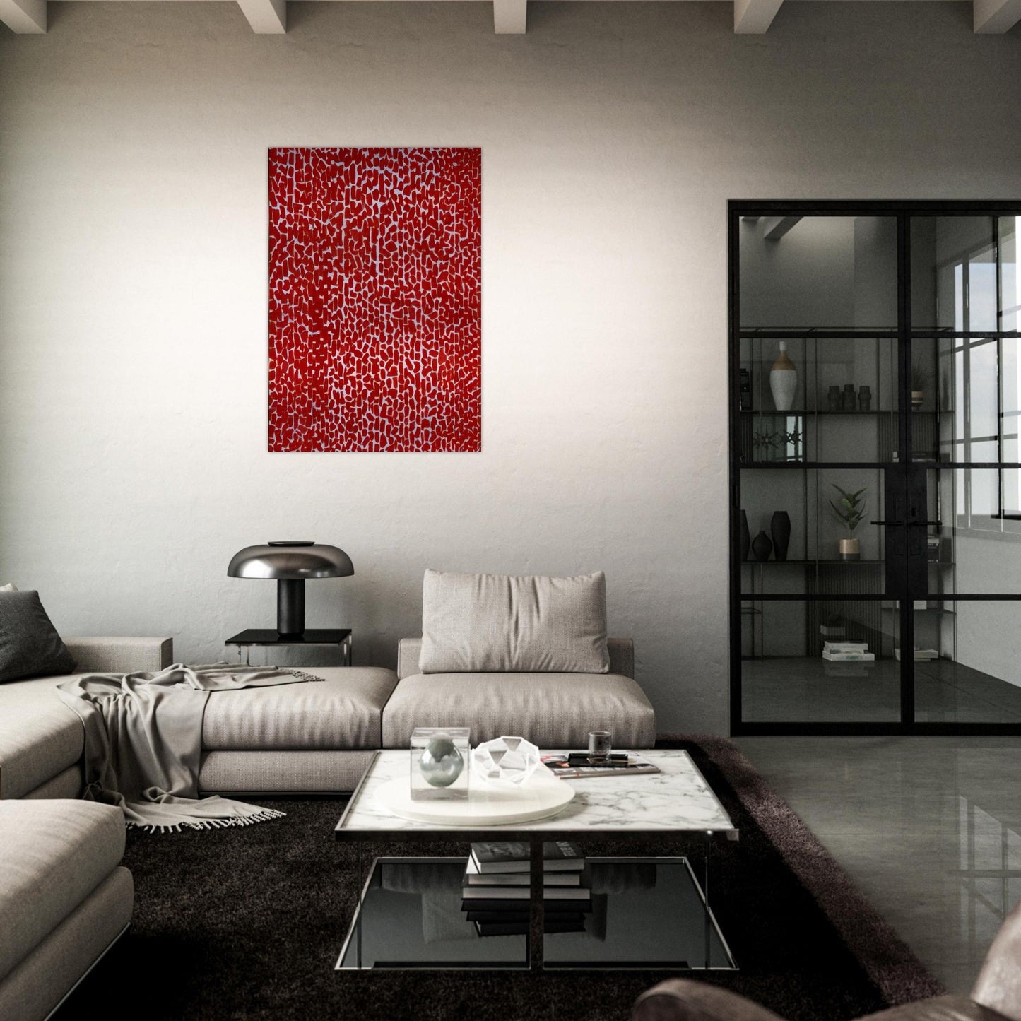 RED ROSE CANTATA 1973 - Alma Woodsey Thomas Brushed Aluminum Print - 70x100 cm / 28x40 inches | Alma Woodsey Thomas Aluminum Print | Alma Woodsey Thomas Prints