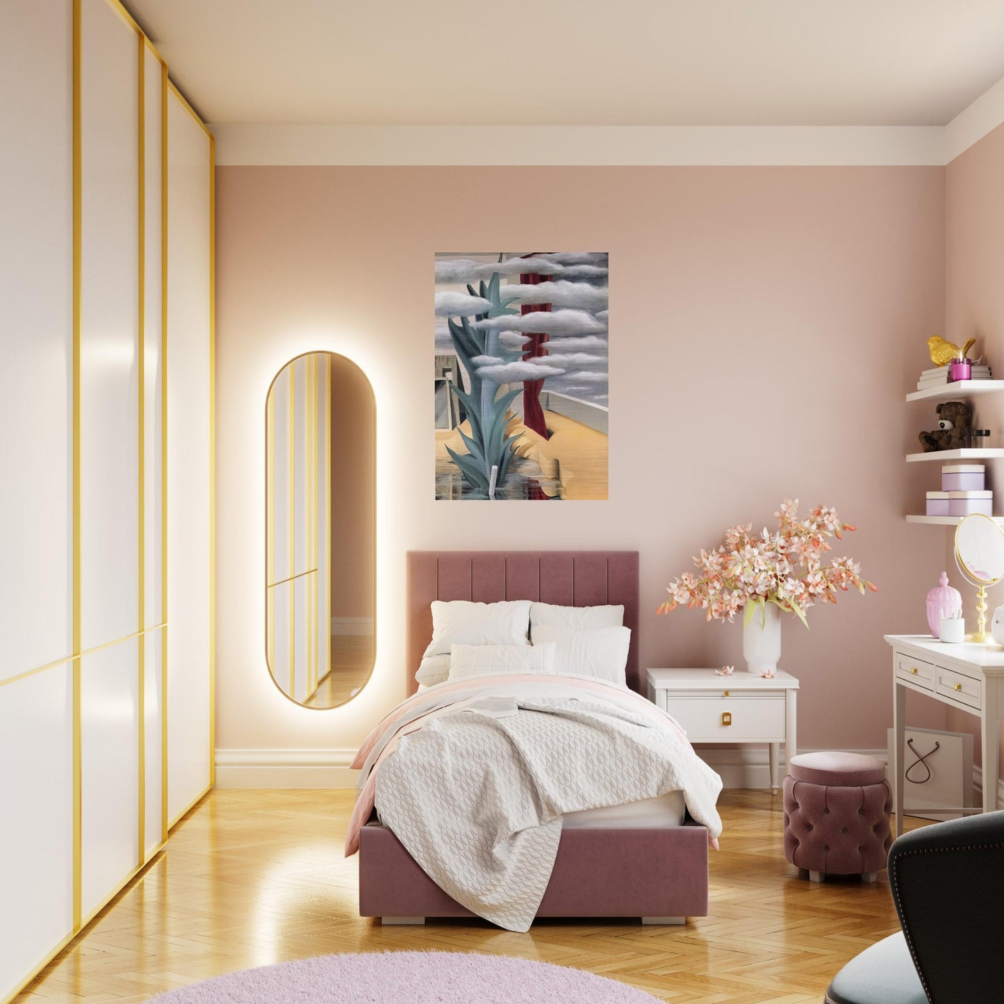 AFTER THE WATER THE CLOUDS 1926 - Rene Magritte Brushed Aluminum Print - 70x100 cm / 28x40 inches | Rene Magritte Aluminum Print | Rene Magritte Prints