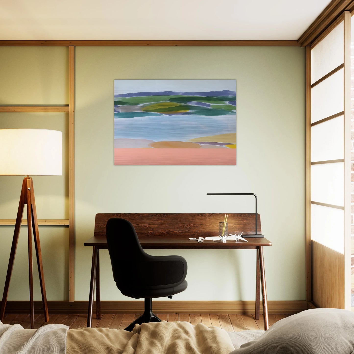 Survival's Shore - 1980 - Ronnie Landfield Brushed Aluminum Print - 70x100 cm / 28x40 inches | Ronnie Landfield Aluminum Print | Ronnie Landfield Prints