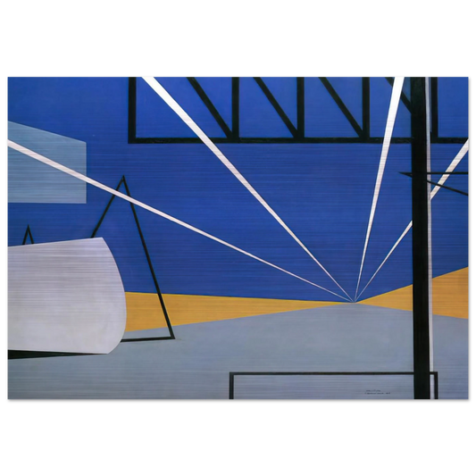 Lights in an Aircraft Plant - 1945 - Ralston Crawford Brushed Aluminum Print - 70x100 cm / 28x40 inches | Ralston Crawford Aluminum Print | Ralston Crawford Prints