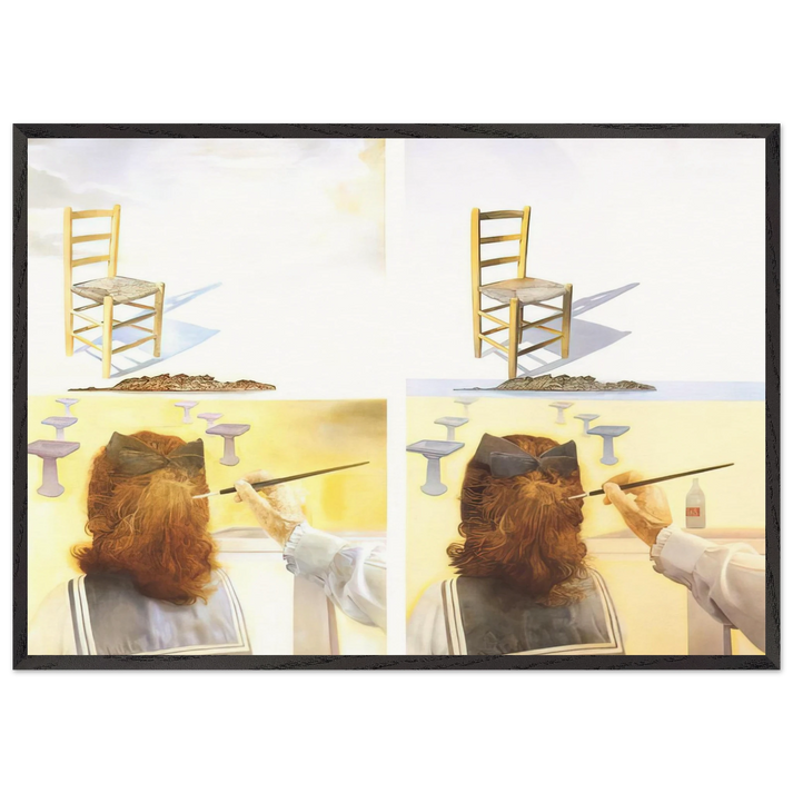 THE CHAIR - Salvador Dali 70x100 cm / 28x40 inches Framed Art Print – Black Wooden Frame