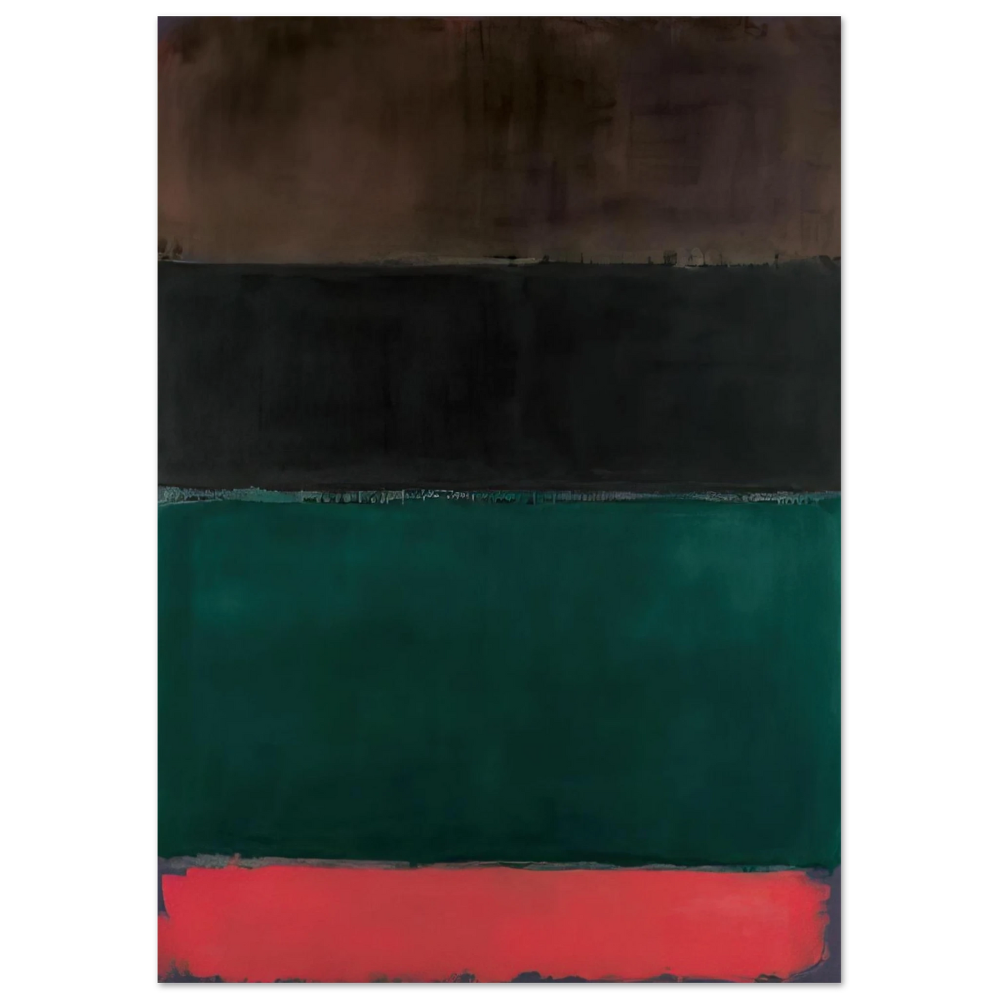 Mark Rothko - Untitled Red-Brown, Black, Green, Red - 1962 Wall Art - 21x29.7 cm / 8x12" - Premium Wooden Framed Poster With Fine Art Paper-canvas - Black frame