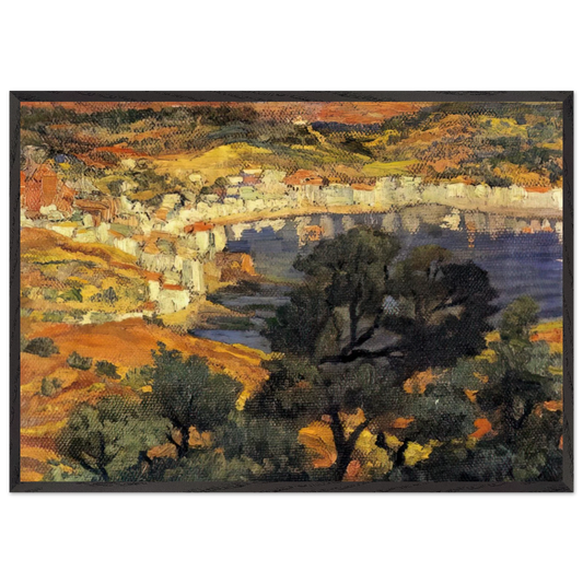 CADAQUES 3 - Salvador Dali 70x100 cm / 28x40 inches Framed Art Print – Black Wooden Frame