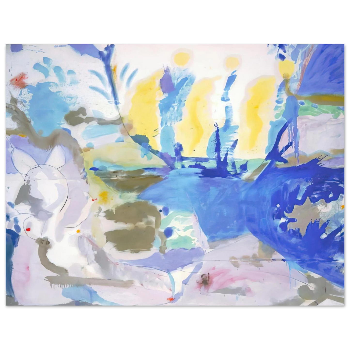Helen Frankenthaler - Basque Beach - 1958 Wall art - 40x50 cm / 16x20 inches - Premium Wooden Framed Poster With Fine Art Paper-canvas - Wood frame