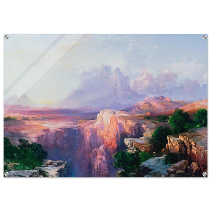Rock Towers of the Rio Virgin - Thomas Moran Acrylic Print - 70x100 cm / 28x40″ inches