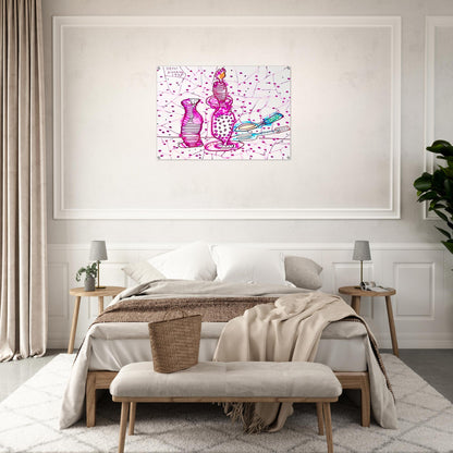 STILL LIFE OF CANDLESTICK 1978 - Yayoi Kusama Acrylic Print - 70x100 cm / 28x40″ inches | Yayoi Kusama Wall Art | Yayoi Kusama Prints