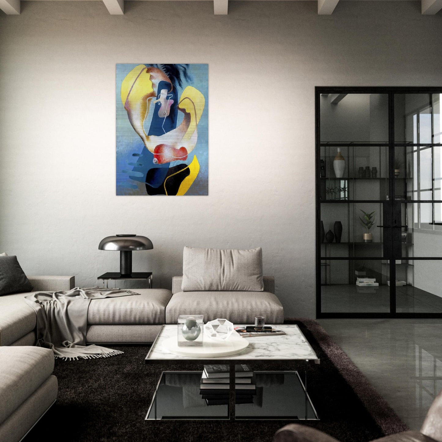 THE FIGURE IN SPACE 1937 - Enrico Prampolini Brushed Aluminum Print - 70x100 cm / 28x40 inches | Enrico Prampolini Aluminum Print | Enrico Prampolini Prints