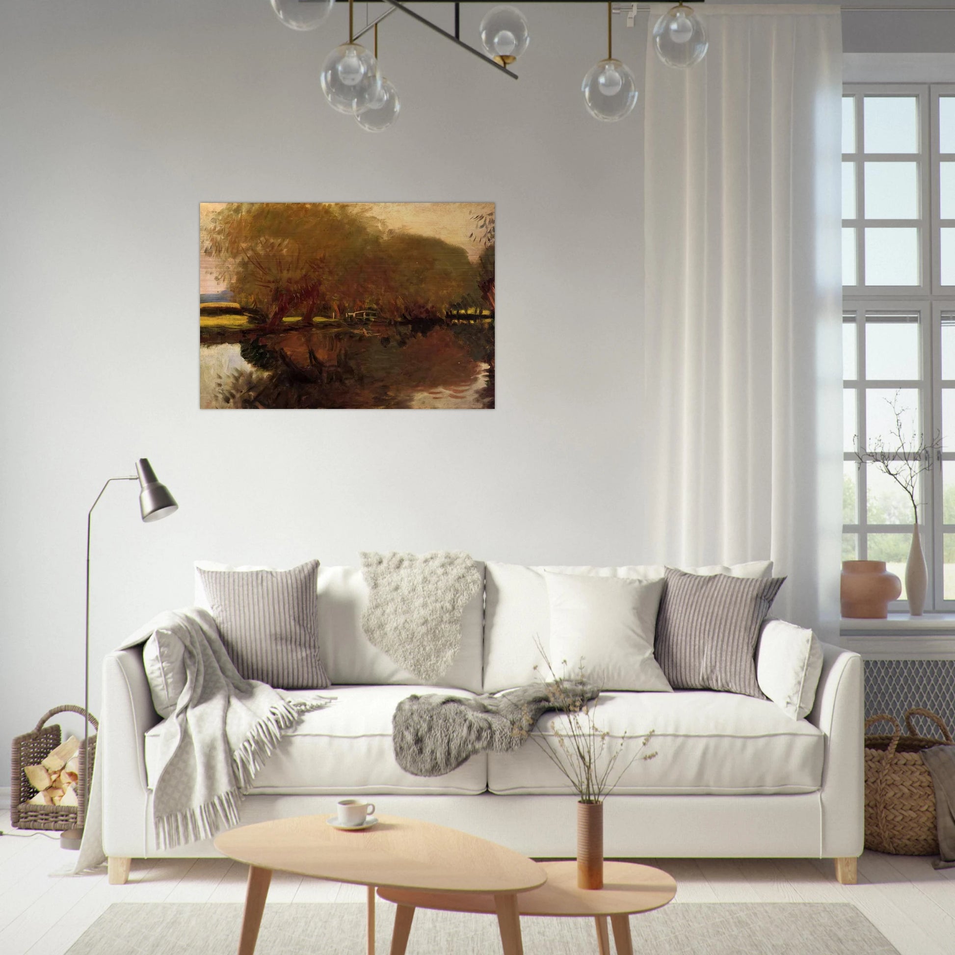 A Backwater at Calcot Near Reading - John Singer Sargent Brushed Aluminum Print - 70x100 cm / 28x40 inches | John Singer Sargent Aluminum Print | John Singer Sargent Prints