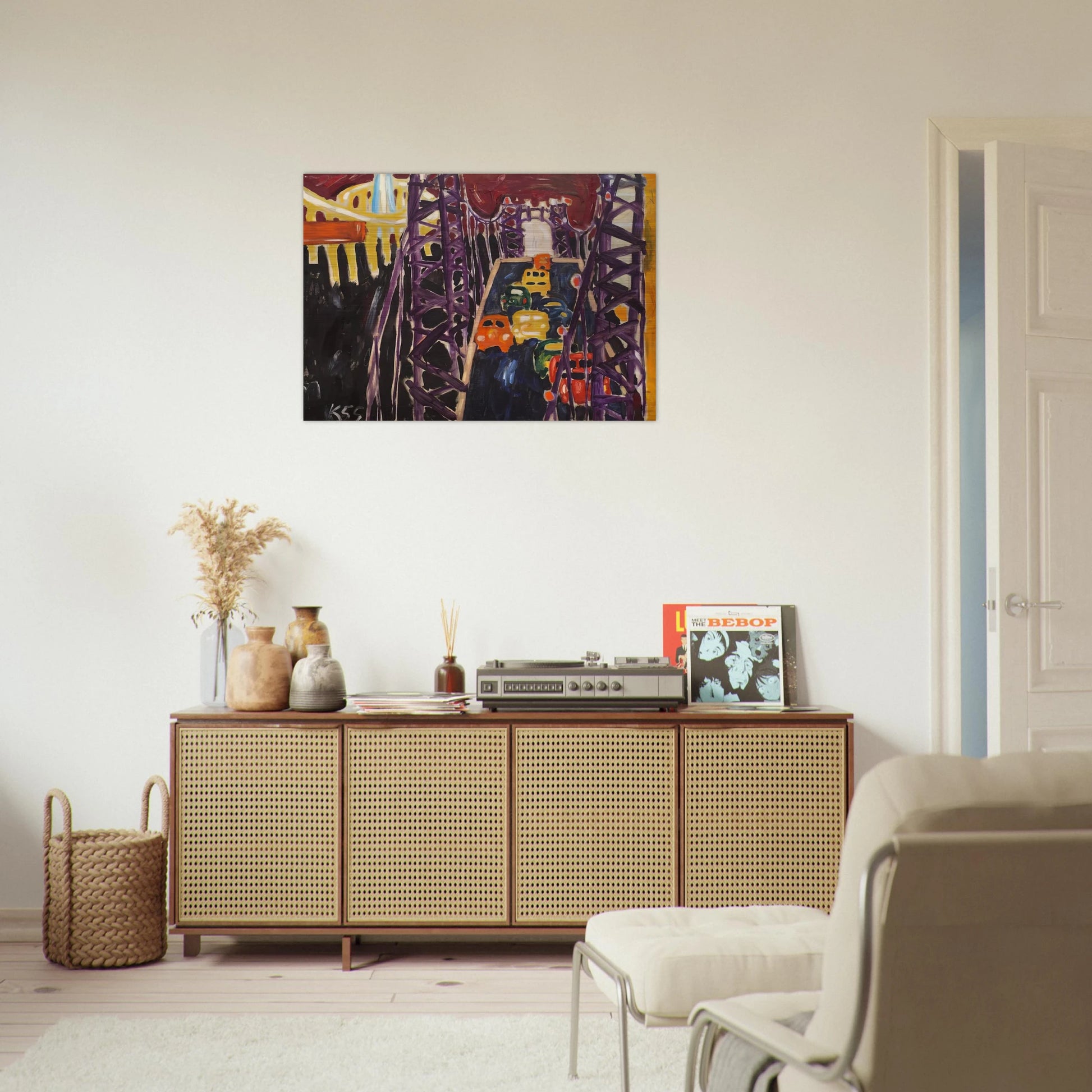 George Washington Bridge, with Cars - Allan Kaprow Brushed Aluminum Print - 70x100 cm / 28x40 inches | Allan Kaprow Aluminum Print | Allan Kaprow Prints