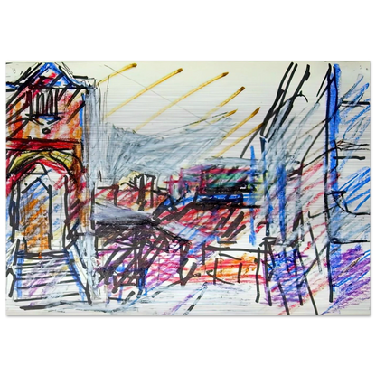 TO THE STUDIOS - Frank Auerbach Brushed Aluminum Print - 70x100 cm / 28x40 inches | Frank Auerbach Aluminum Print | Frank Auerbach Prints