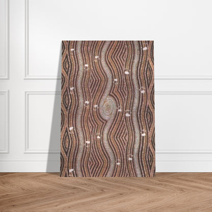 Possum Dreaming - 1985 - Clifford Possum Tjapaltjarri Brushed Aluminum Print - 70x100 cm / 28x40 inches | Clifford Possum Tjapaltjarri Aluminum Print | Clifford Possum Tjapaltjarri Prints