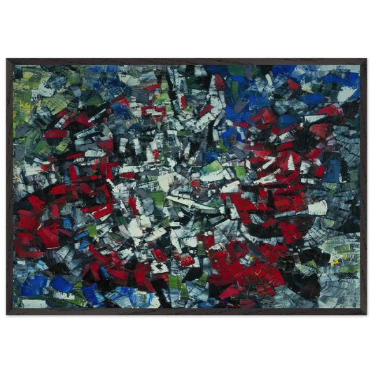 The Wheel II - Jean-Paul Riopelle 70x100 cm / 28x40 inches Framed Art Print – Black Wooden Frame