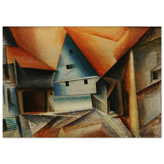 OBERWEIMAR 1921 - Lyonel Feininger Brushed Aluminum Print - 70x100 cm / 28x40 inches | Lyonel Feininger Aluminum Print | Lyonel Feininger Prints
