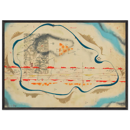 Cosmic Map - 1930 - Bruno Munari 70x100 cm / 28x40 inches Framed Art Print – Black Wooden Frame