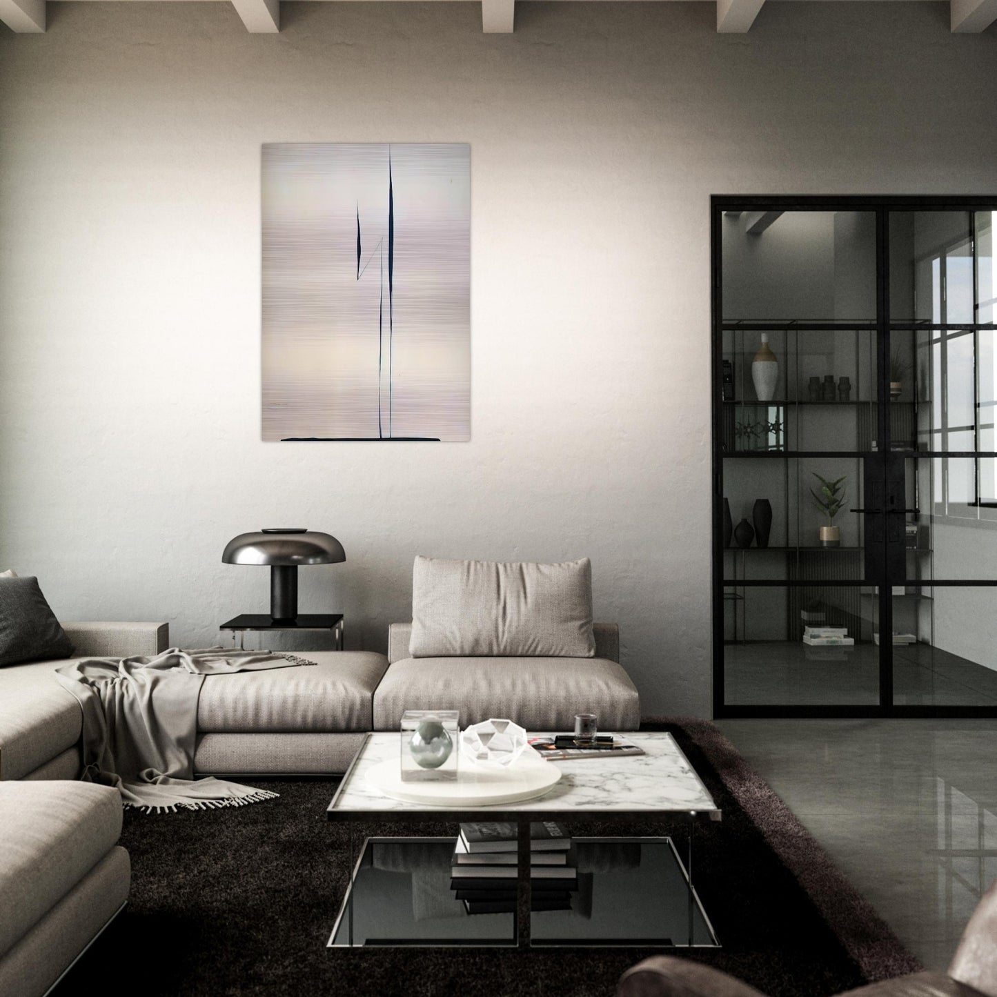 Black Lines 1 - Georgia O'Keeffe Brushed Aluminum Print - 70x100 cm / 28x40 inches | Georgia O'Keeffe Aluminum Print | Georgia O'Keeffe Prints