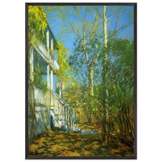 Summer at Cos Cob - Childe Hassam 70x100 cm / 28x40 inches Framed Art Print – Black Wooden Frame