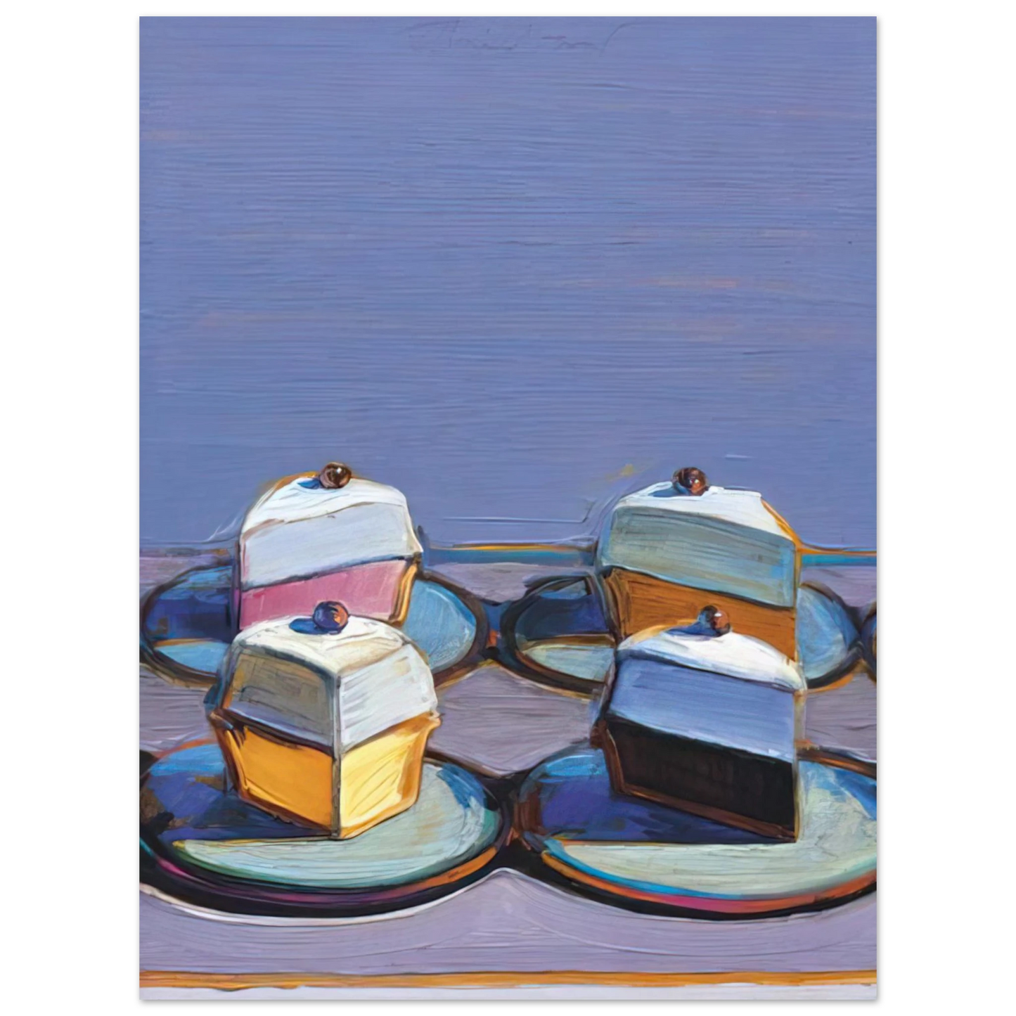 Wayne Thiebaud - Meringue Mix - 1999 Wall Art - 60x80 cm / 24x32 inches - Premium Wooden Framed Poster With Fine Art Paper - Black frame