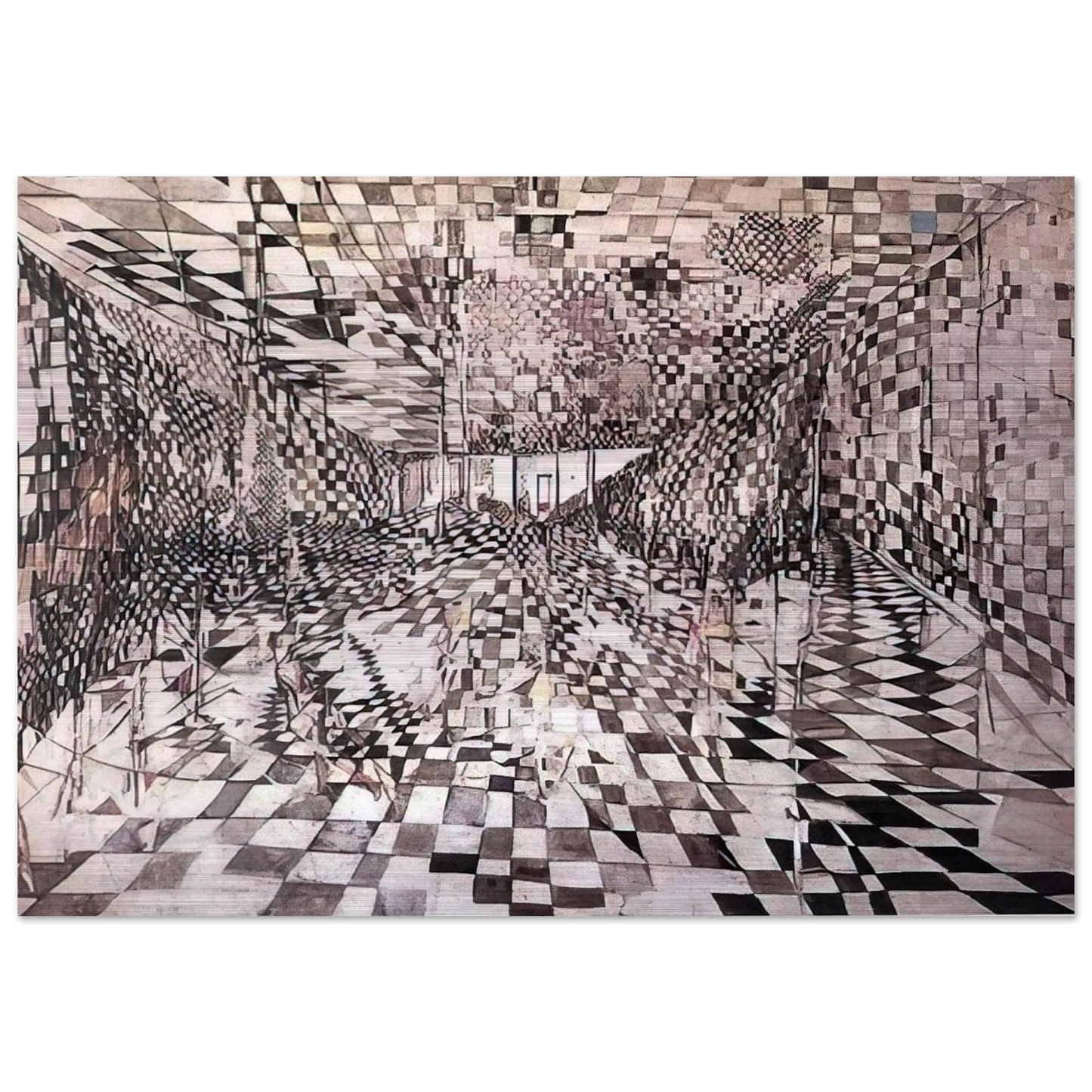 Enigma - 1947 - Maria Helena Vieira da Silva Brushed Aluminum Print - 70x100 cm / 28x40 inches | Maria Helena Vieira da Silva Aluminum Print | Maria Helena Vieira da Silva Prints