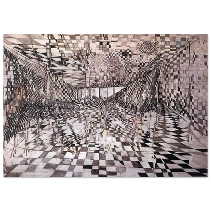 Enigma - 1947 - Maria Helena Vieira da Silva Brushed Aluminum Print - 70x100 cm / 28x40 inches | Maria Helena Vieira da Silva Aluminum Print | Maria Helena Vieira da Silva Prints