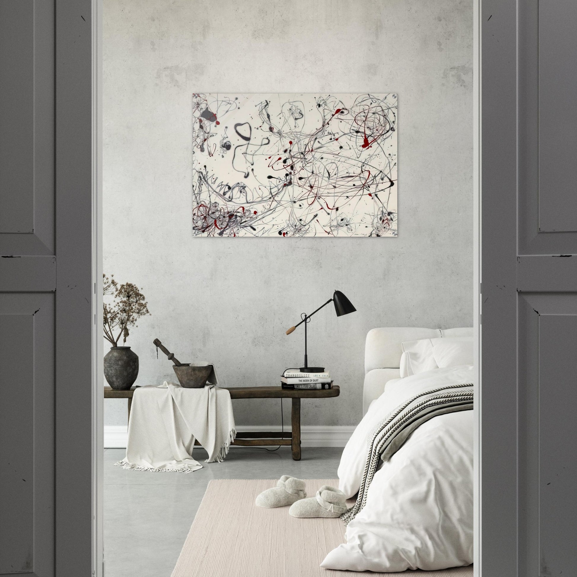 NUMBER 4 GRAY AND RED 1948 - Jackson Pollock Acrylic Print - 70x100 cm / 28x40″ inches | Jackson Pollock Wall Art | Jackson Pollock Prints