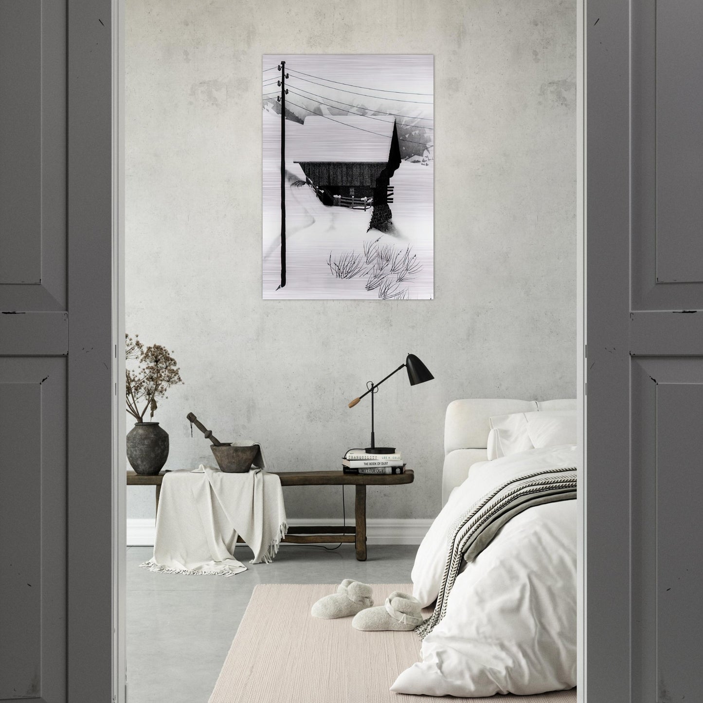 SNOW - MC Escher Brushed Aluminum Print - 70x100 cm / 28x40 inches | MC Escher Aluminum Print | MC Escher Prints