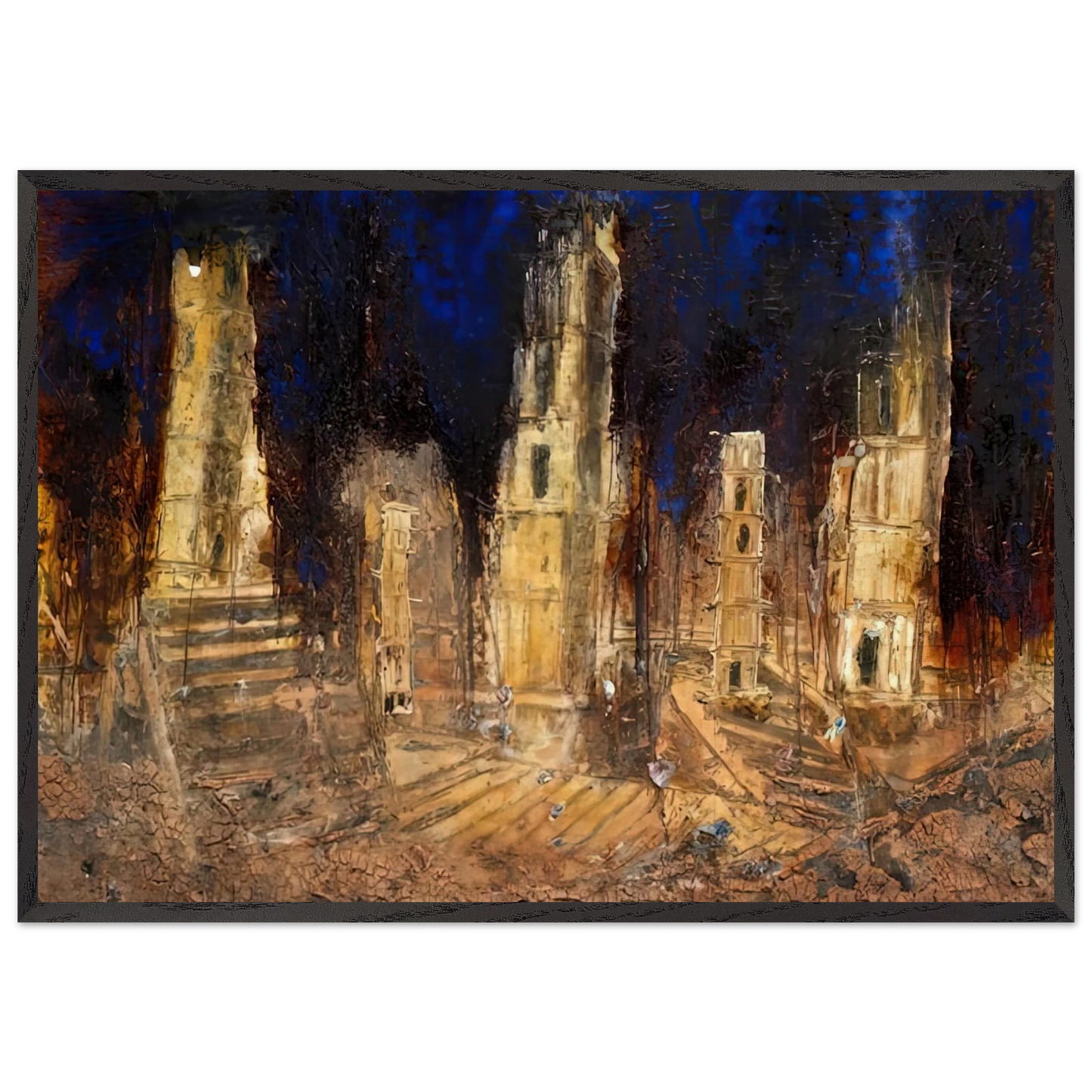 WALHALLA 2016 - Anselm Kiefer 70x100 cm / 28x40 inches Framed Art Print – Black Wooden Frame