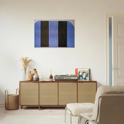BLUE BLACK FIVE PANEL ZONE PAINTING 1998 - Robert Mangold Brushed Aluminum Print - 70x100 cm / 28x40 inches | Robert Mangold Aluminum Print | Robert Mangold Prints