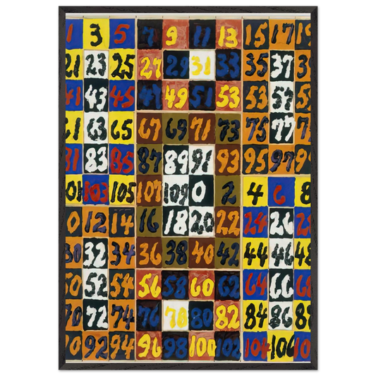 Coordinative Thinking on the Square and Rectangle Per IV - 1974 - Alfred Jensen 70x100 cm / 28x40 inches Framed Art Print – Black Wooden Frame