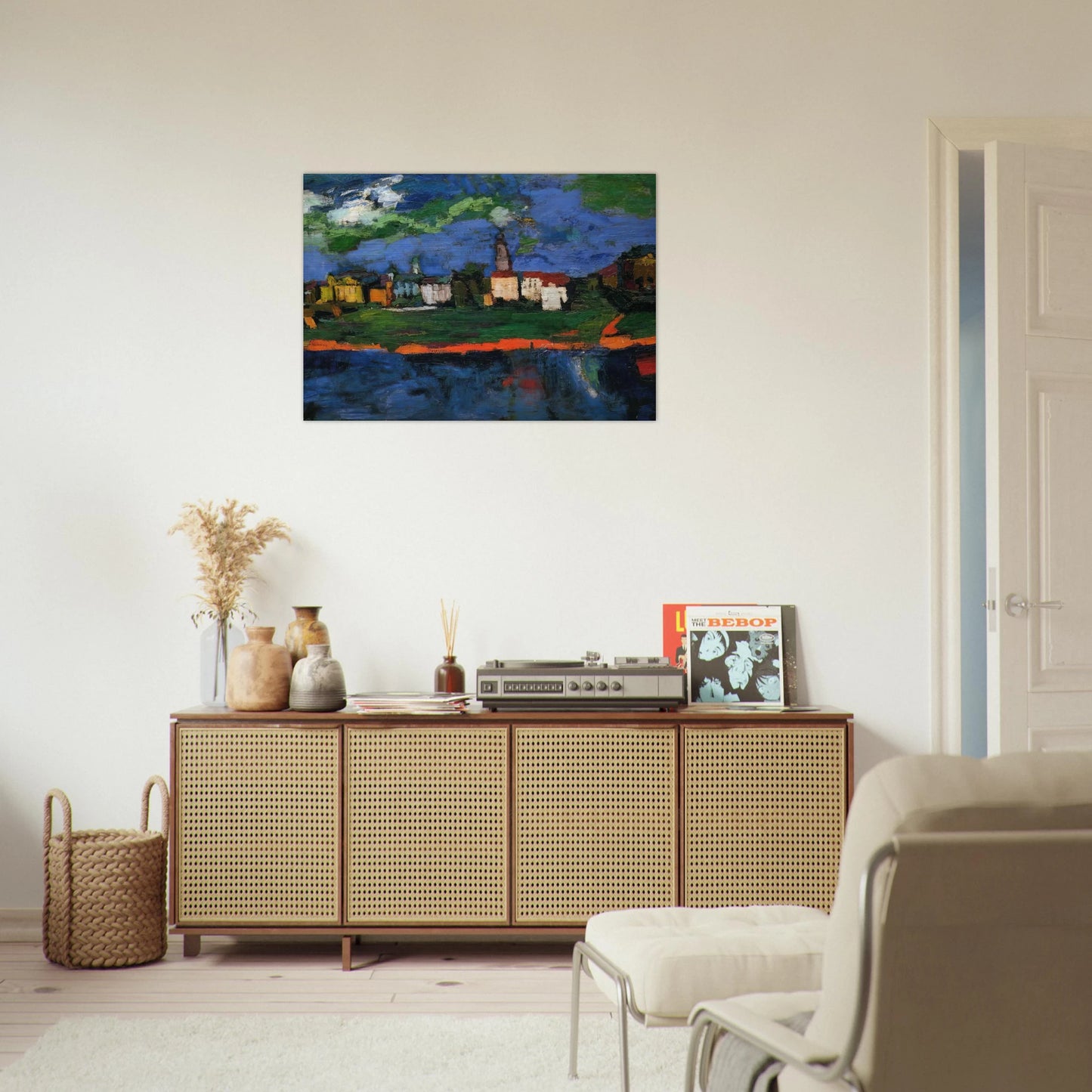 THE ELBE NEAR DRESDEN - OSKAR KOKOSCHKA Brushed Aluminum Print - 70x100 cm / 28x40 inches | OSKAR KOKOSCHKA Aluminum Print | OSKAR KOKOSCHKA Prints