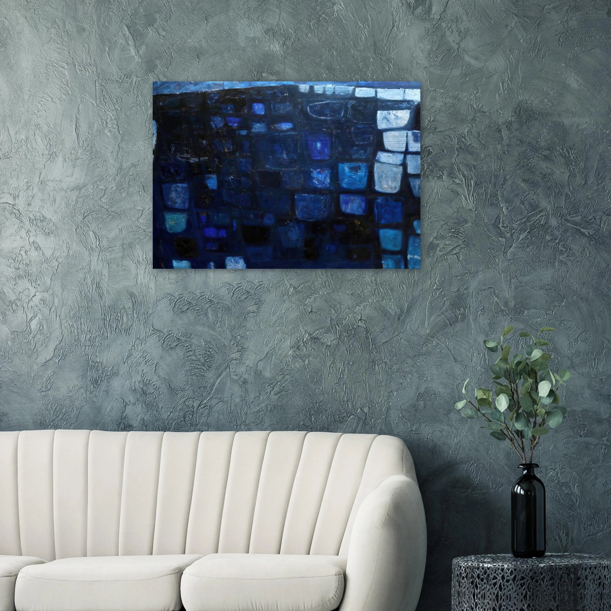 Blue Abstract - 1959 - William Scott Brushed Aluminum Print - 70x100 cm / 28x40 inches | William Scott Aluminum Print | William Scott Prints