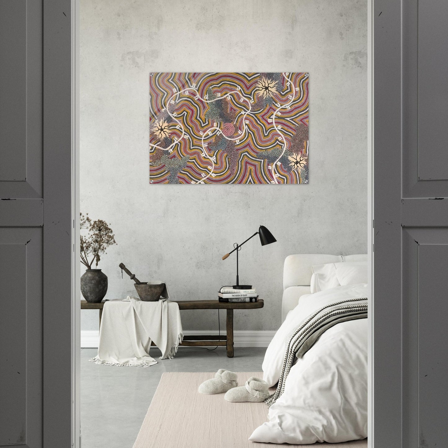 Possum Dreaming - 1996 - Clifford Possum Tjapaltjarri Acrylic Print - 70x100 cm / 28x40″ inches