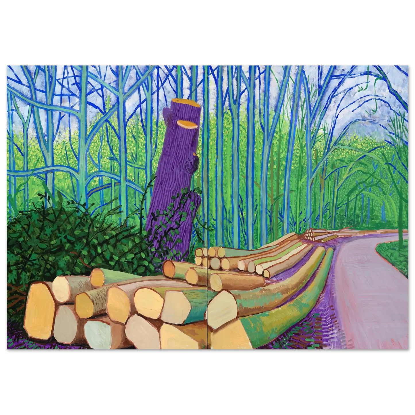 David Hockney - David Hockney Wall art - 30x45 cm / 12x18 Inches - Premium Wooden Framed Poster With Fine Art Paper - Wood frame